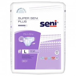 Super Seni Plus - pieluchomajtki dla dorosłych zapinane na rzepy rozm. L (30 szt.)